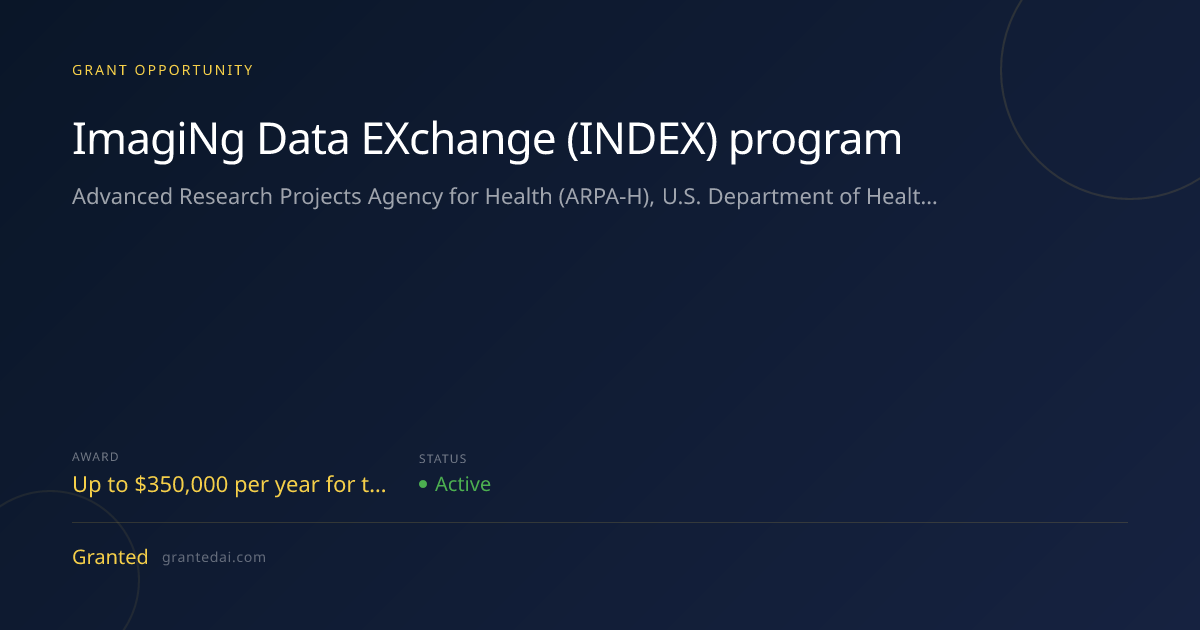 ImagiNg Data EXchange (INDEX) program (2026) | Granted AI