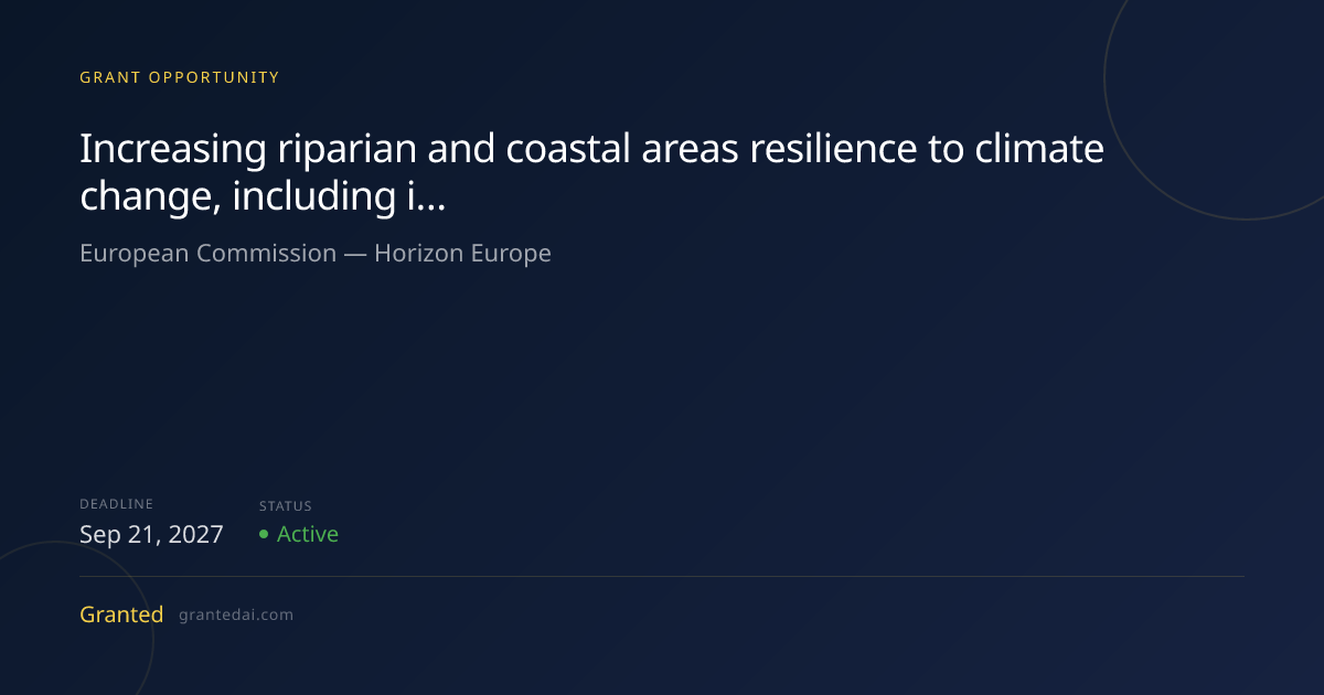 Increasing riparian and coastal areas resilience to climate change ...