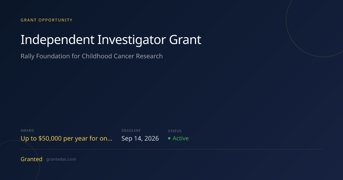 Independent Investigator Grant (2026) | Granted AI