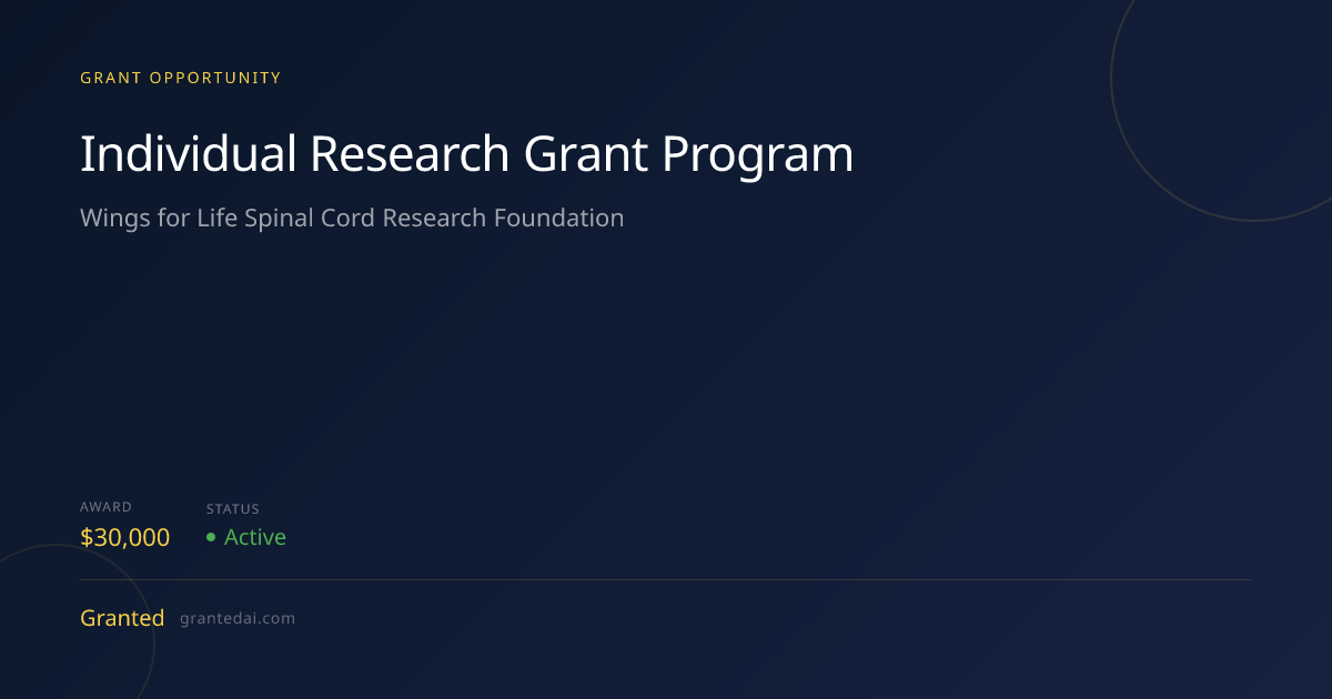 Individual Research Grant Program (2026) | Granted AI