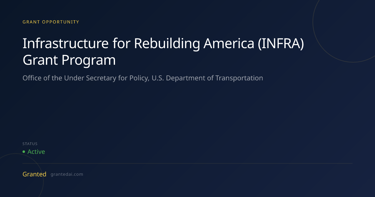 Infrastructure for Rebuilding America (INFRA) Grant Program (2026 ...