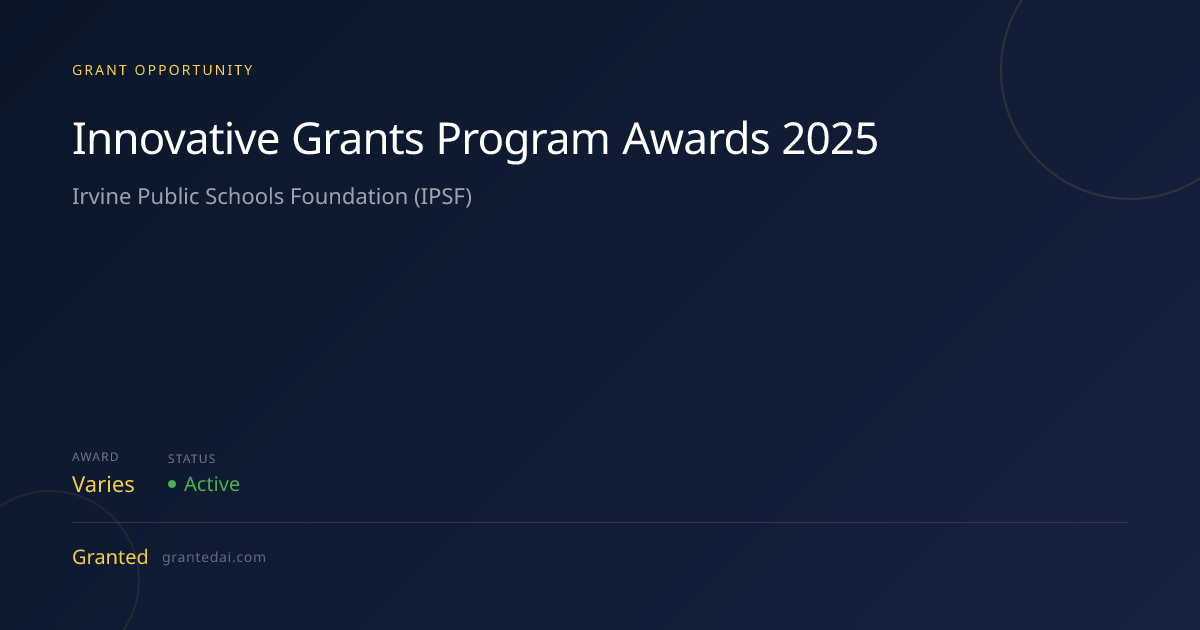 Innovative Grants Program Awards 2025 (2026) | Granted AI