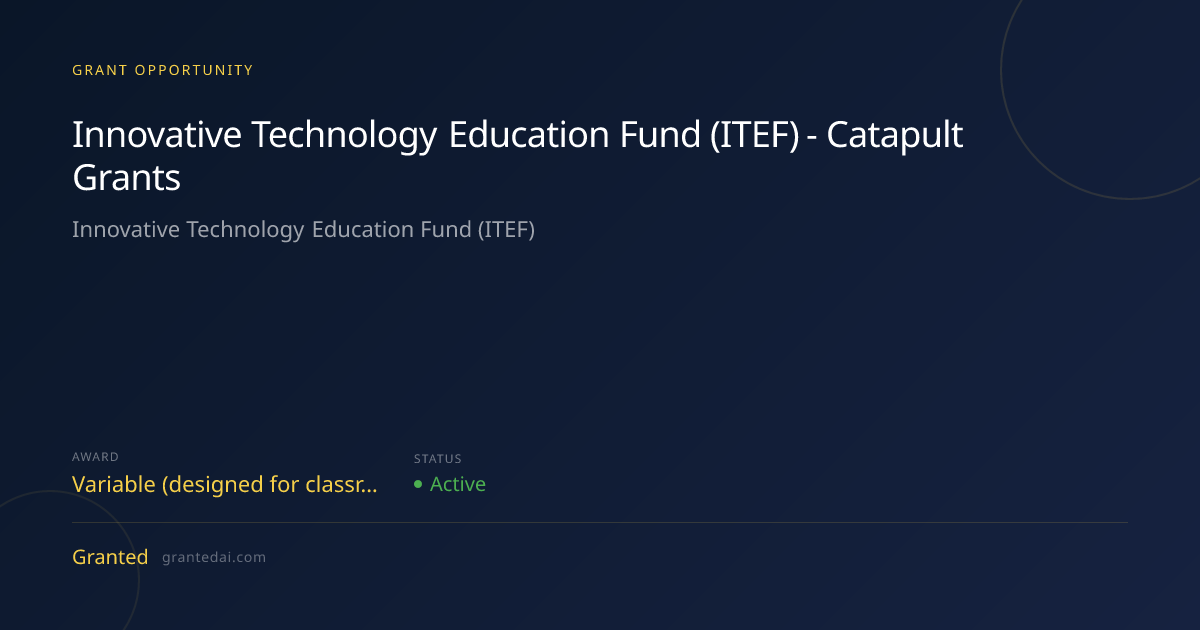 Innovative Technology Education Fund (ITEF) 