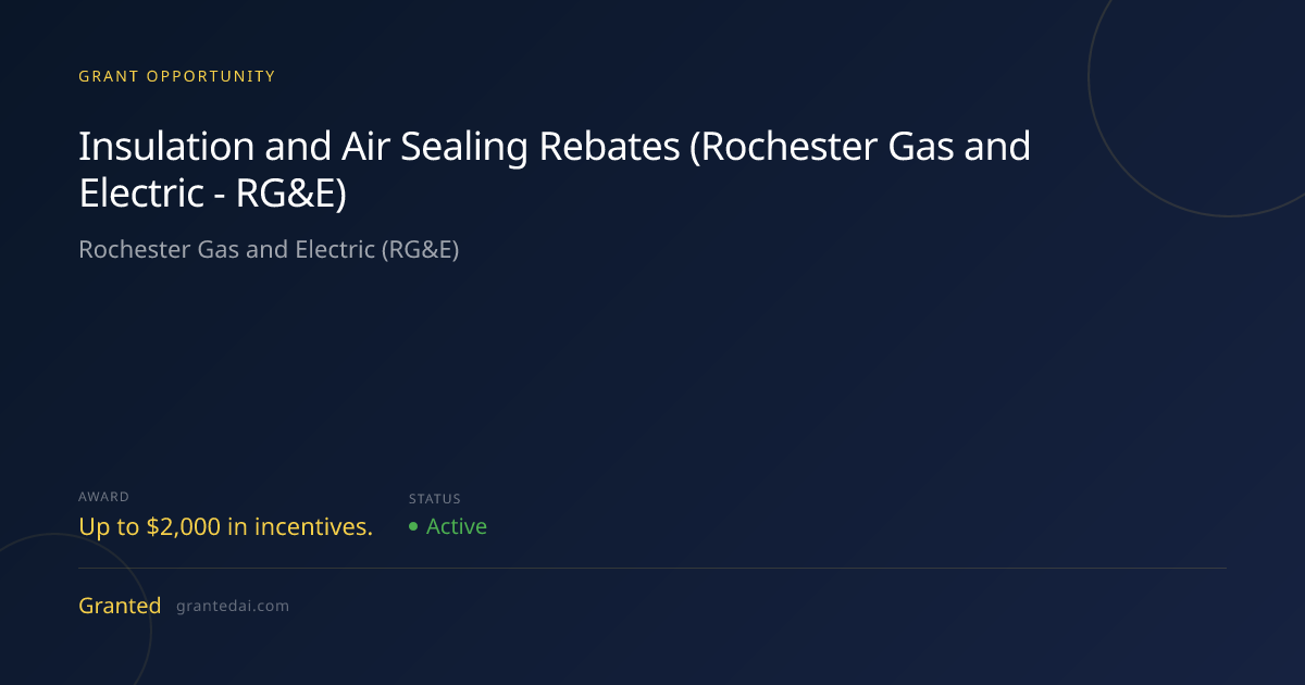 Insulation and Air Sealing Rebates (Rochester Gas and Electric - RG&E ...