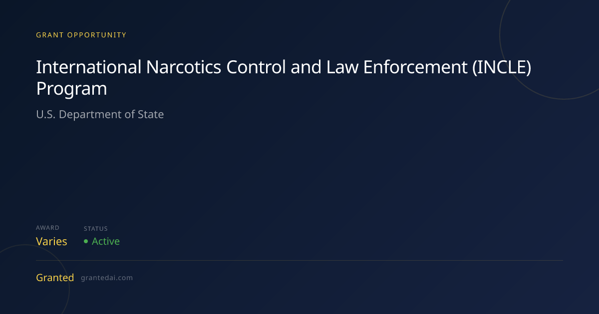 International Narcotics Control and Law Enforcement (INCLE) Program ...