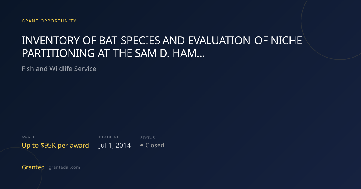 INVENTORY OF BAT SPECIES AND EVALUATION OF NICHE PARTITIONING AT THE ...