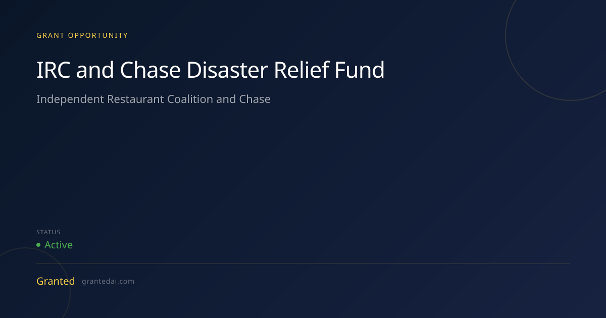 IRC and Chase Disaster Relief Fund (2026) | Granted AI