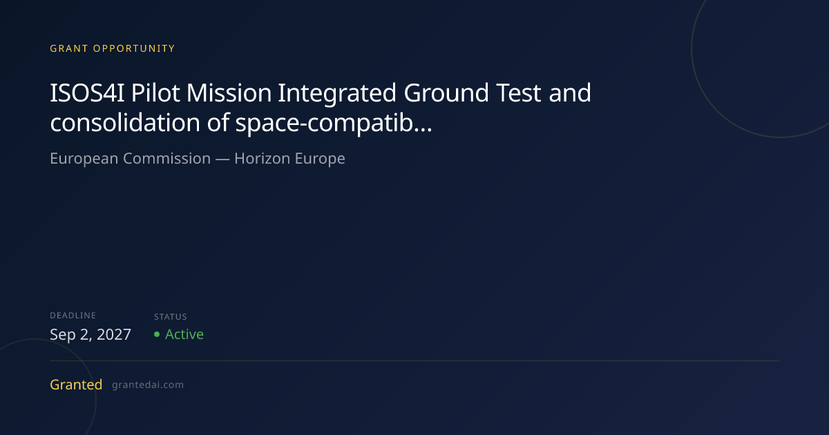 ISOS4I Pilot Mission Integrated Ground Test and consolidation of space ...