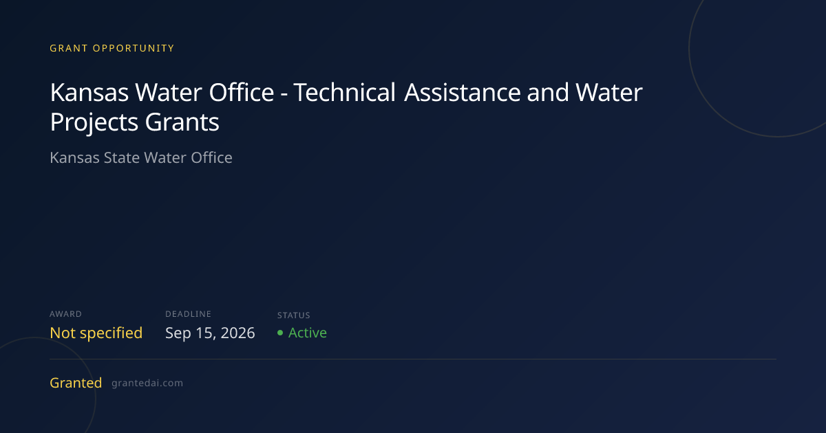 Kansas Water Office - Technical Assistance and Water Projects Grants ...