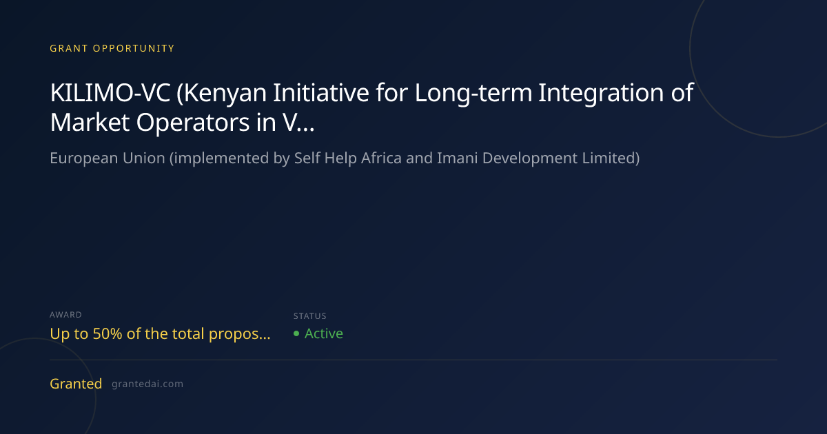 KILIMO-VC (Kenyan Initiative for Long-term Integration of Market ...