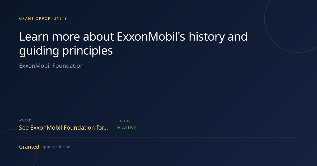 Learn more about ExxonMobil's history and guiding principles (2026 ...