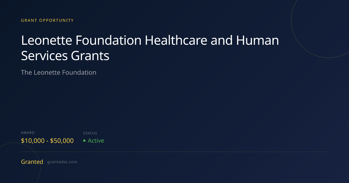 Leonette Foundation Healthcare and Human Services Grants (2026 ...