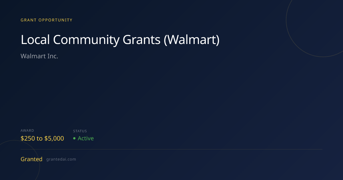 Local Community Grants (Walmart) (2026) | Granted AI