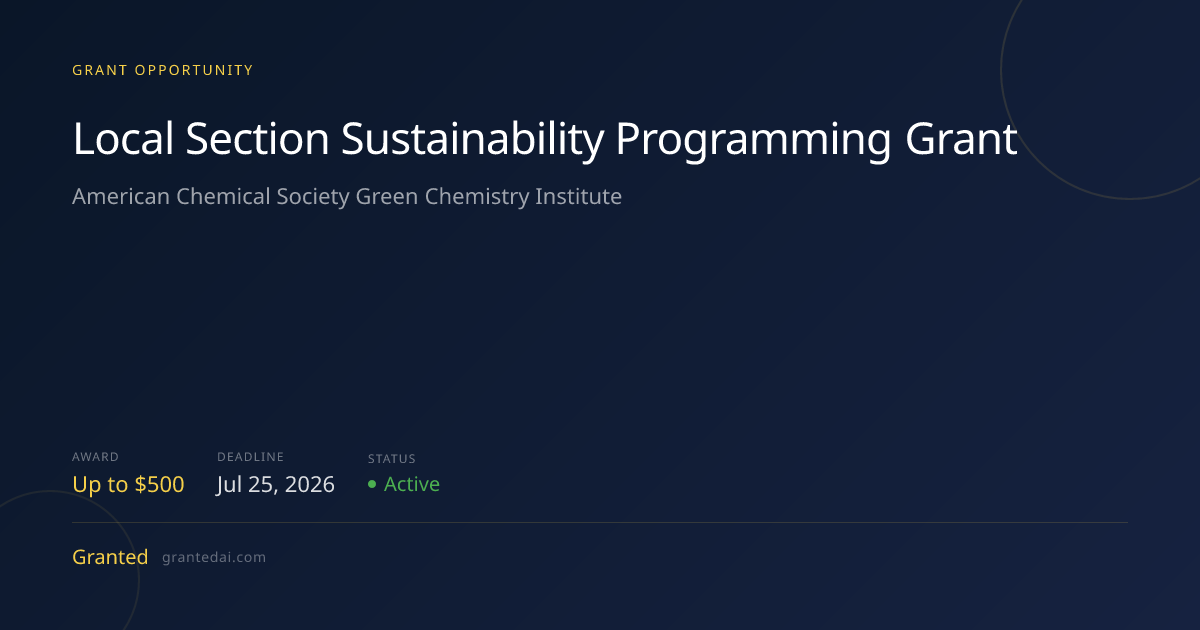 Local Section Sustainability Programming Grant (2026) | Granted AI