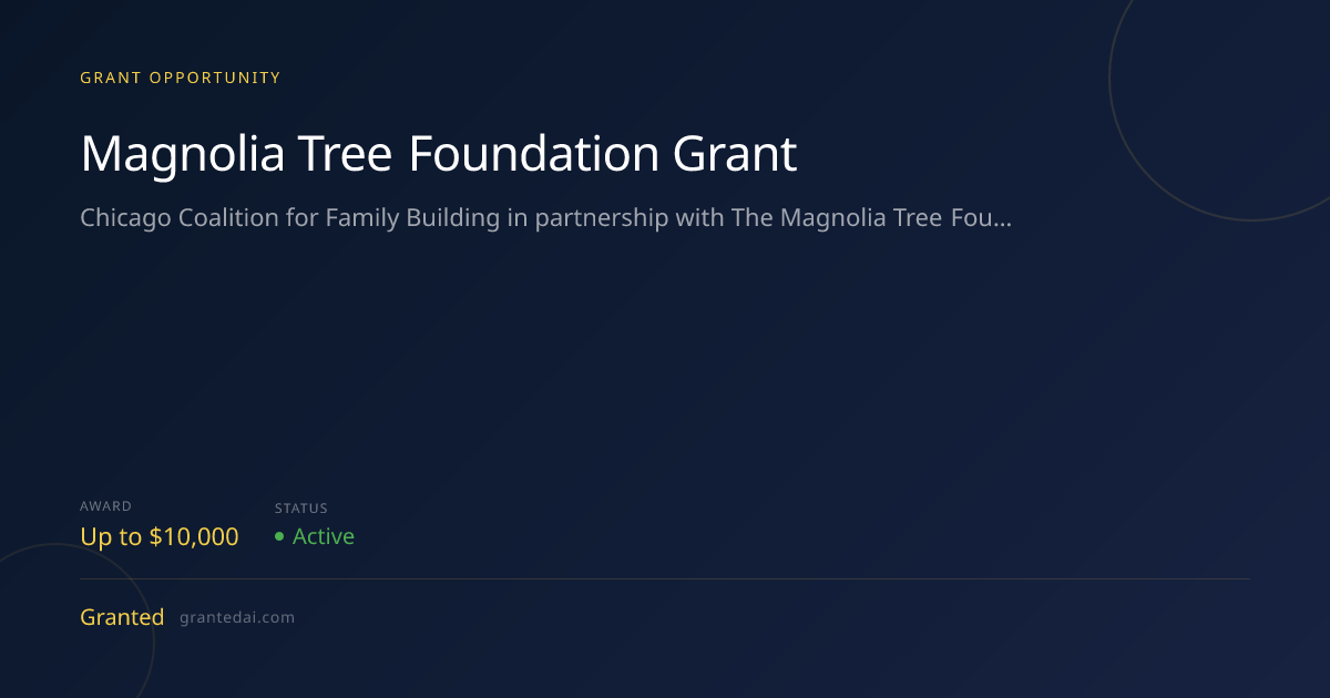 Magnolia Tree Foundation Grant (2026) | Granted AI