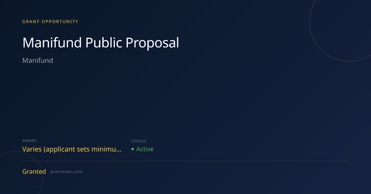 Manifund Public Proposal (2026) | Granted AI