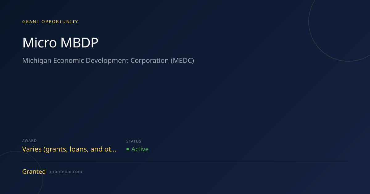 Micro MBDP (2026) | Granted AI