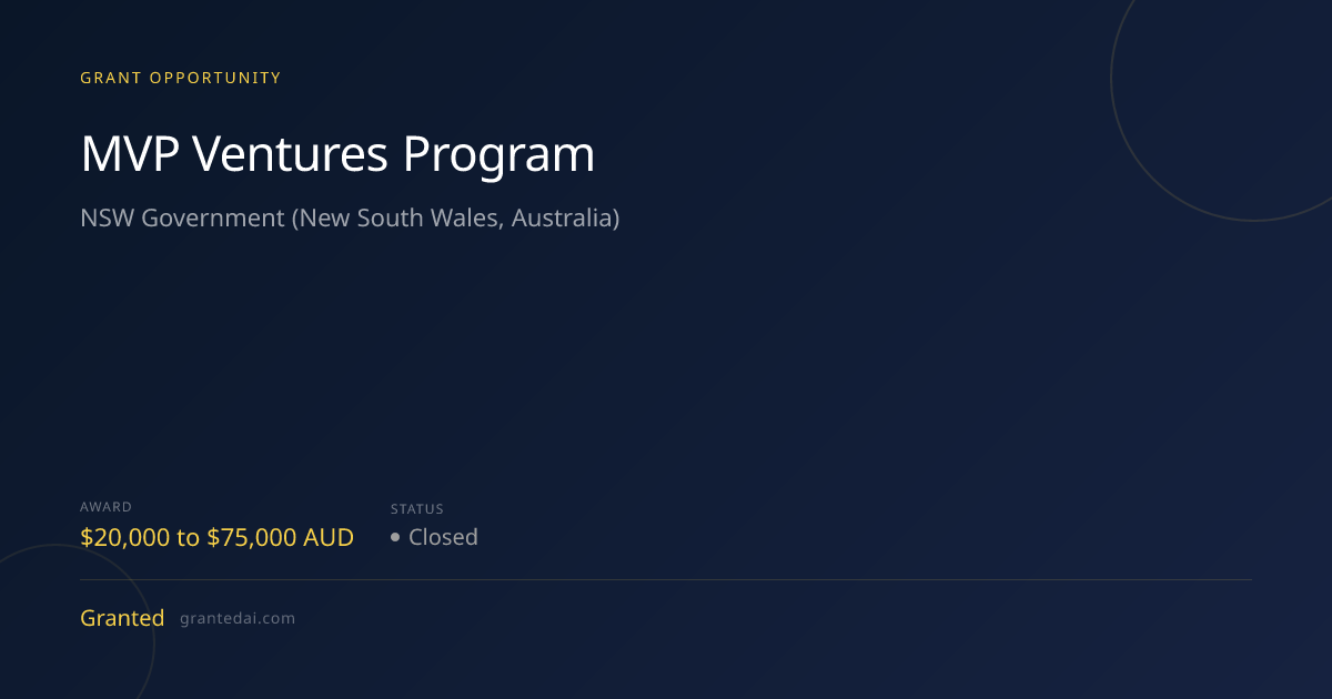 MVP Ventures Program (2026) | Granted AI