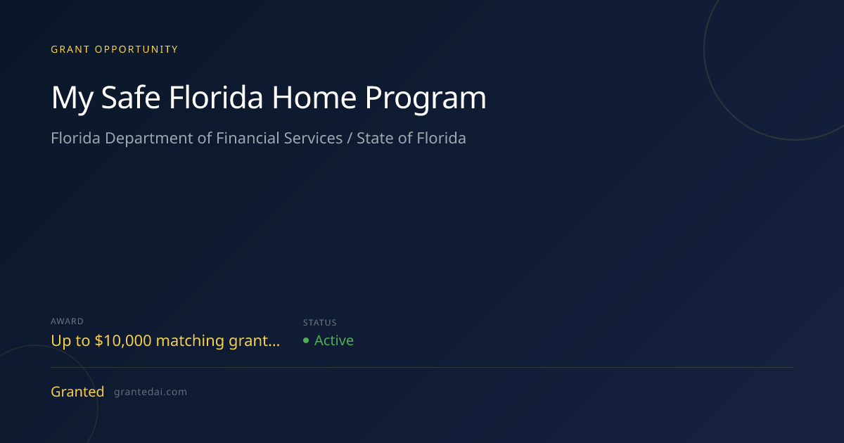 My Safe Florida Home Program (2026) | Granted AI