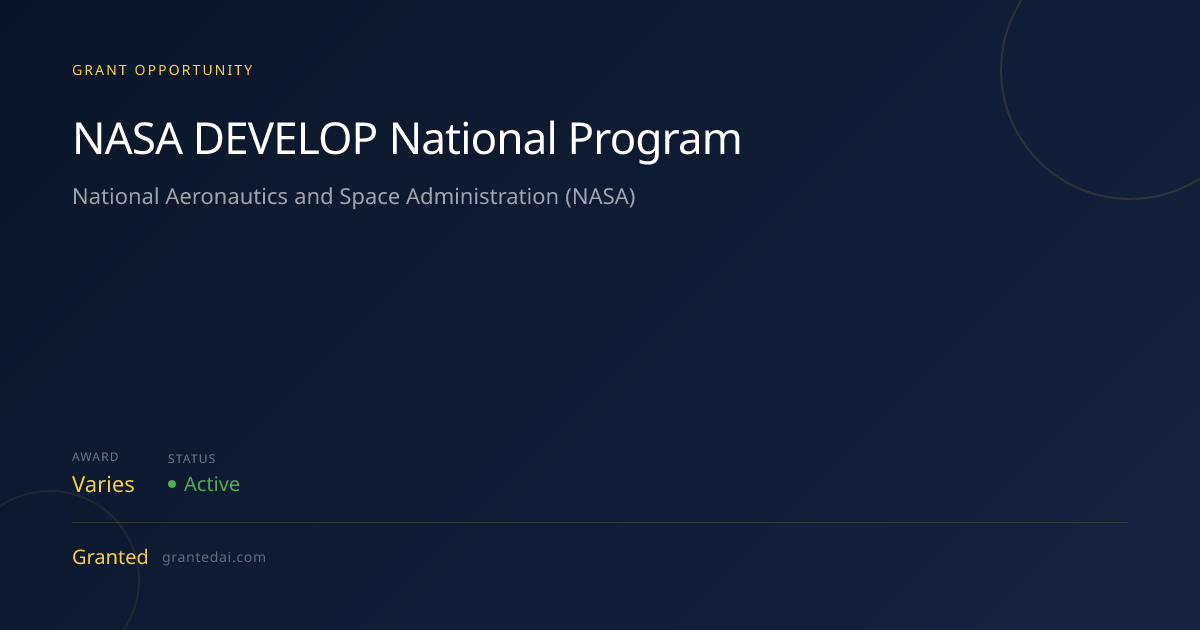NASA DEVELOP National Program (2026) | Granted AI