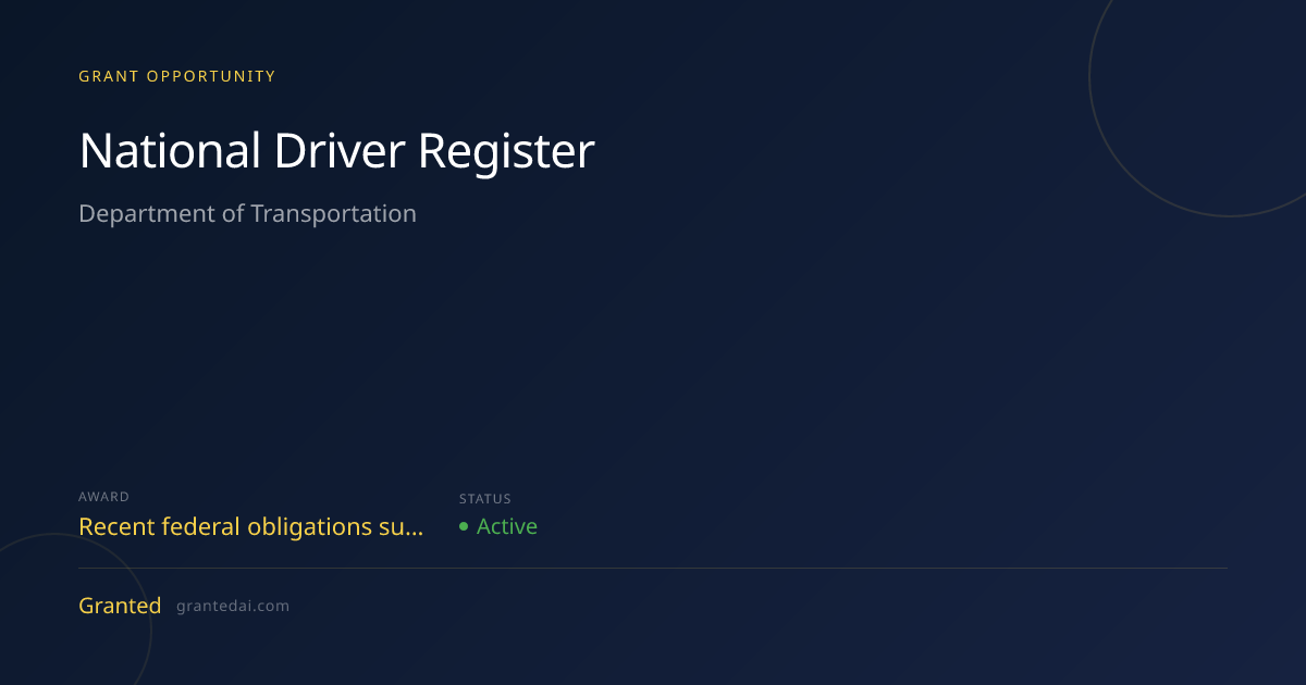 National Driver Register (2026) | Granted AI