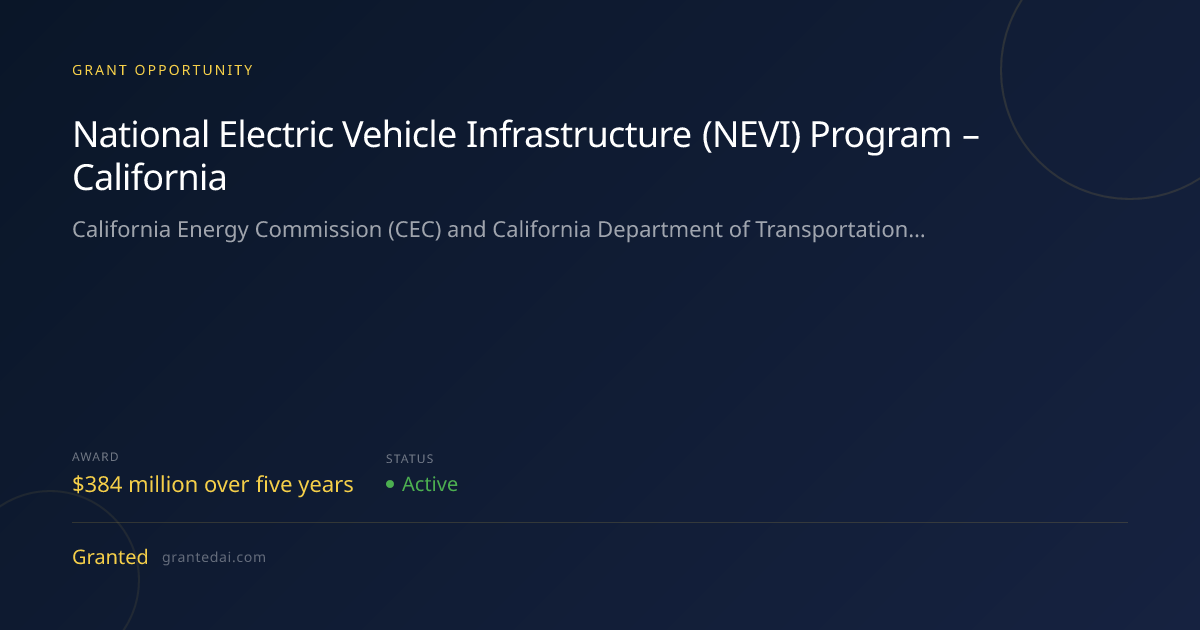 National Electric Vehicle Infrastructure (NEVI) Program – California ...
