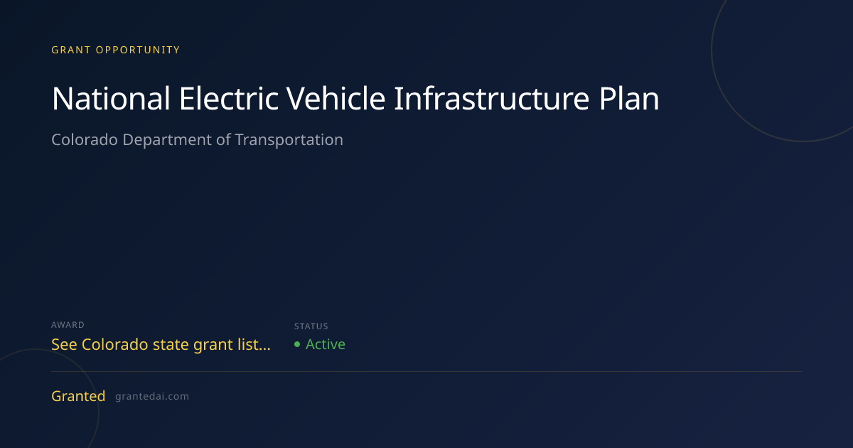 National Electric Vehicle Infrastructure Plan (2026) | Granted AI
