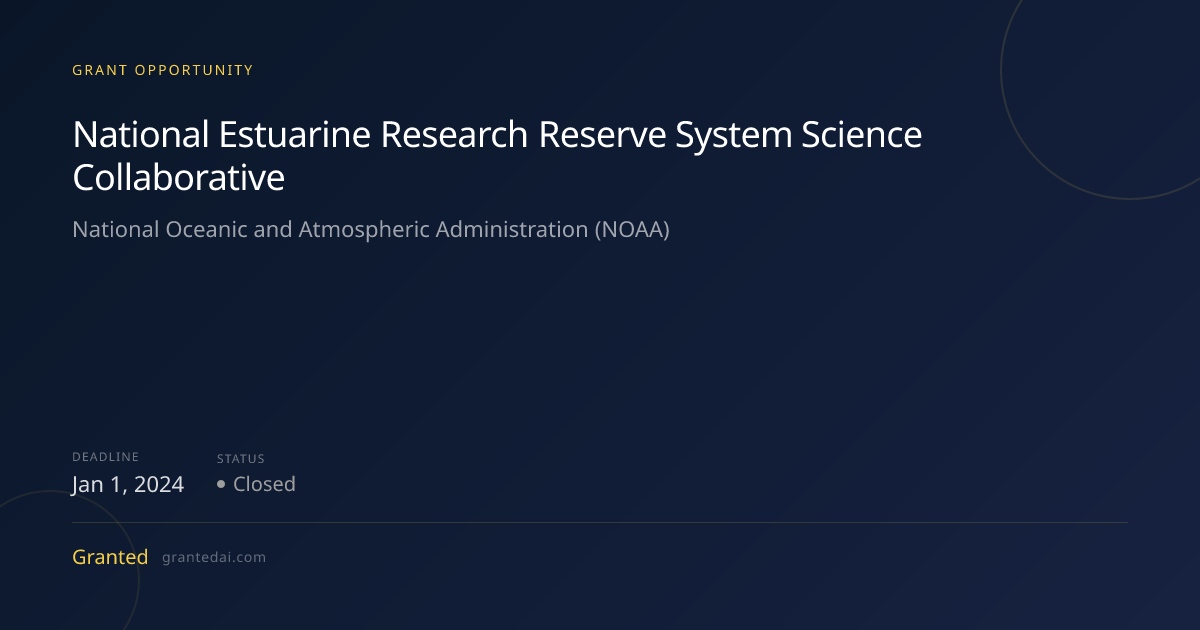 National Estuarine Research Reserve System Science Collaborative (2024 ...