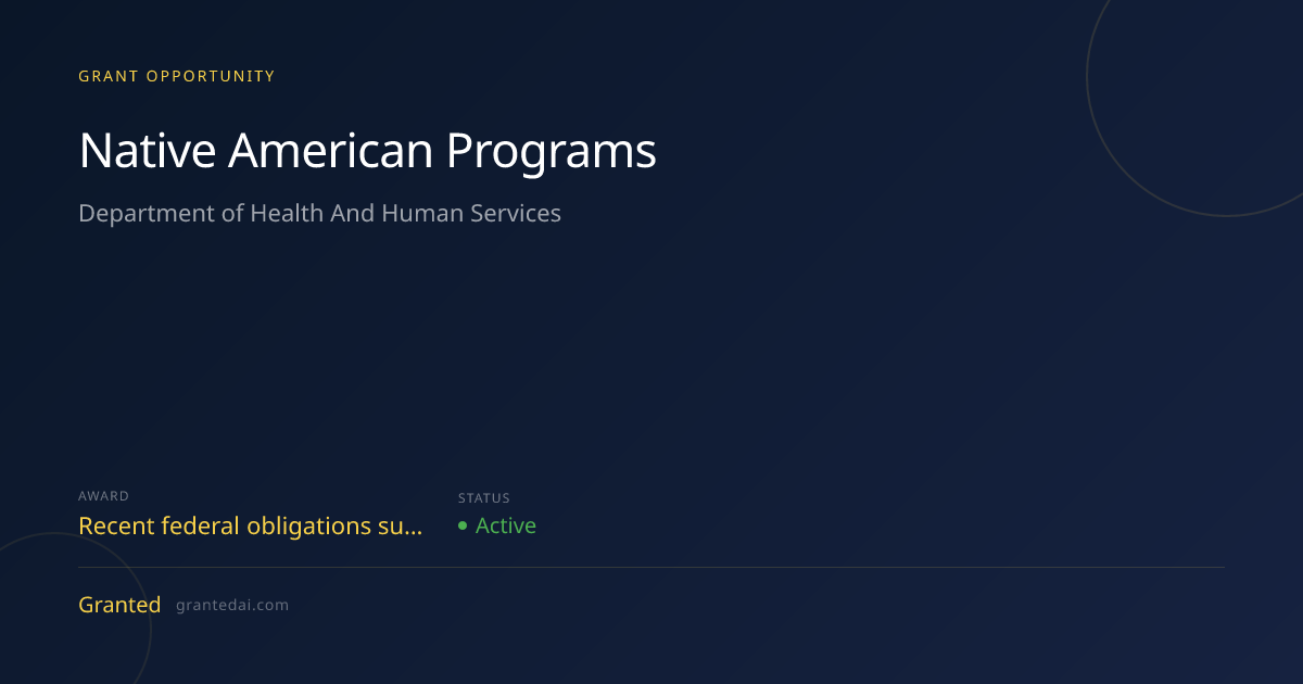 Native American Programs (2026) | Granted AI