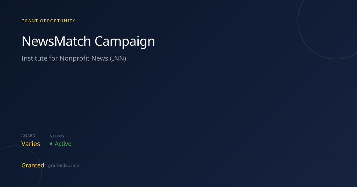 NewsMatch Campaign (2026) | Granted AI