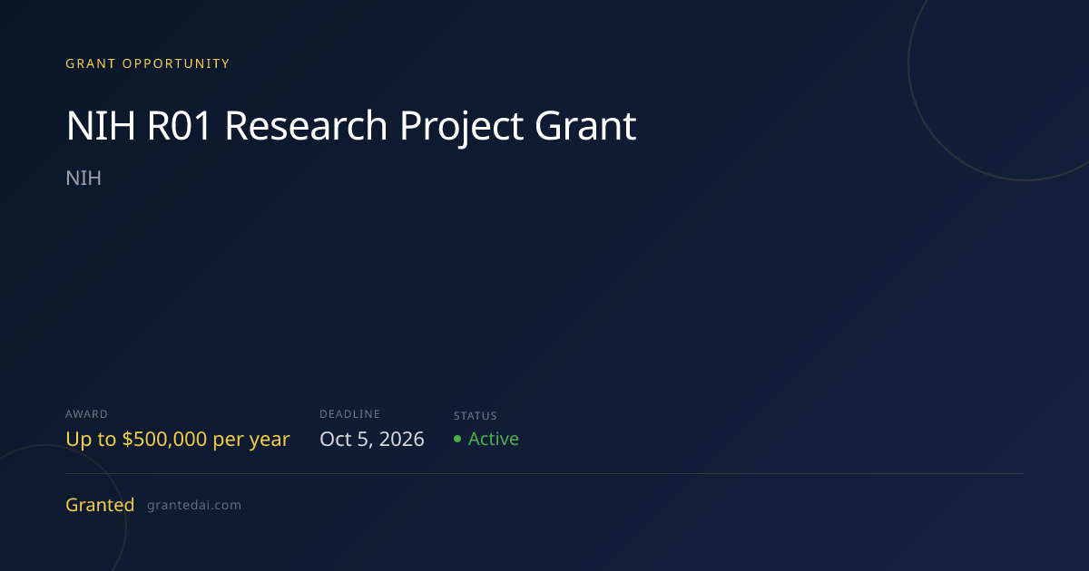 NIH R01 Research Project Grant (2026) | Granted AI