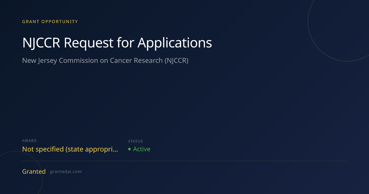 NJCCR Request for Applications (2026) | Granted AI