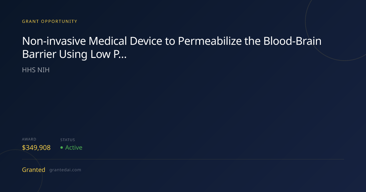 Non-invasive Medical Device to Permeabilize the Blood-Brain Barrier ...