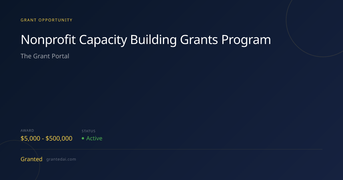 Nonprofit Capacity Building Grants Program (2026) | Granted AI