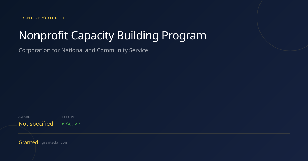 Nonprofit Capacity Building Program (2026) | Granted AI
