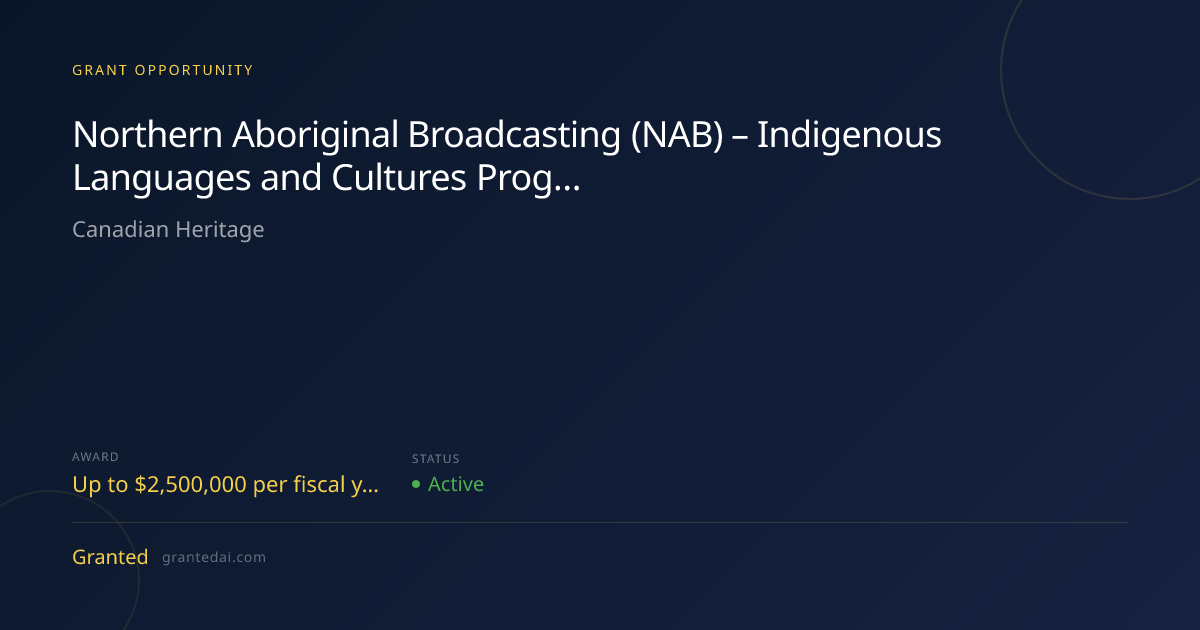 Northern Aboriginal Broadcasting (NAB) – Indigenous Languages and ...