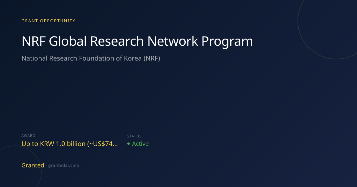 NRF Global Research Network Program (2026) | Granted AI