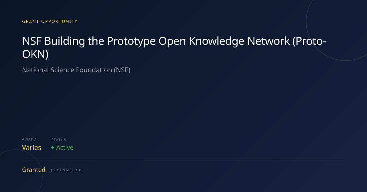 NSF Building the Prototype Open Knowledge Network (Proto-OKN) (2026 ...