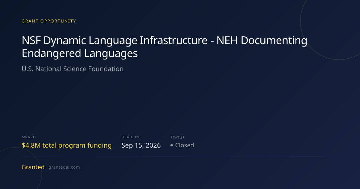 NSF Dynamic Language Infrastructure - NEH Documenting Endangered ...