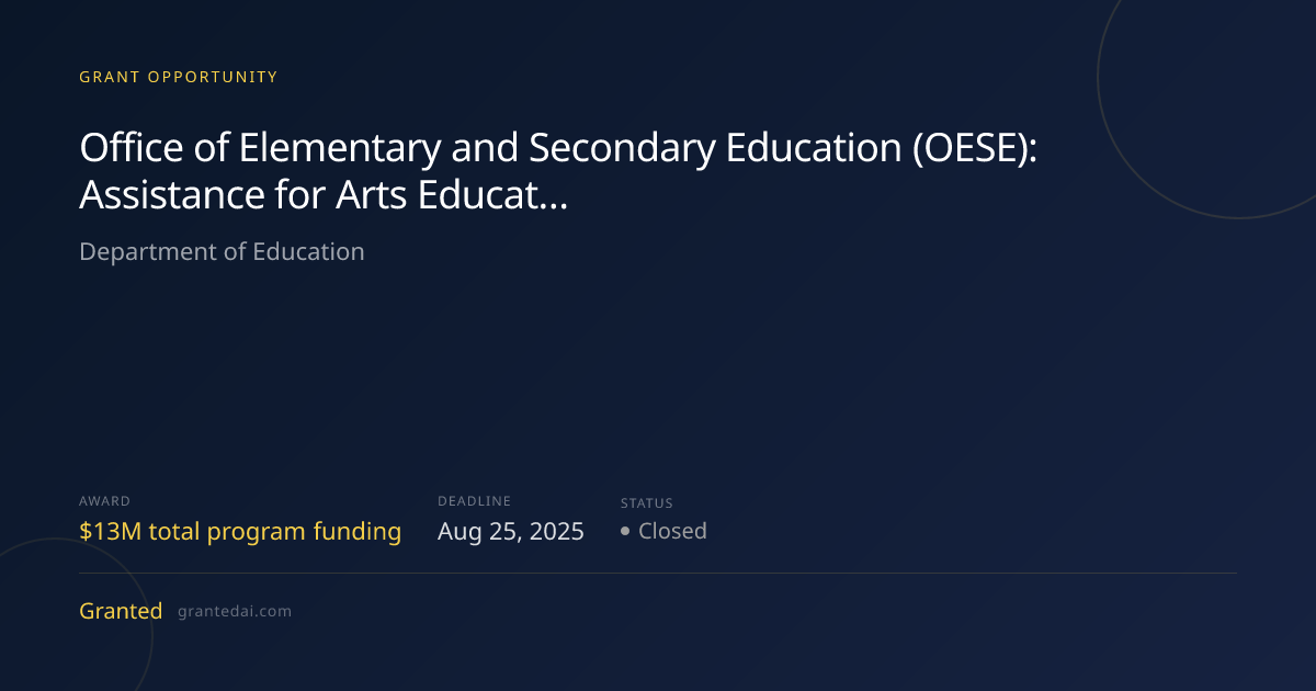 Office of Elementary and Secondary Education (OESE): Assistance for ...