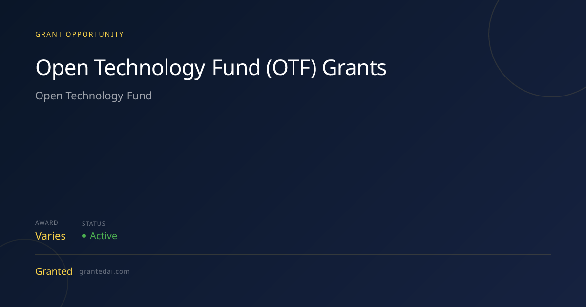 Open Technology Fund (OTF) Grants (2026) | Granted AI