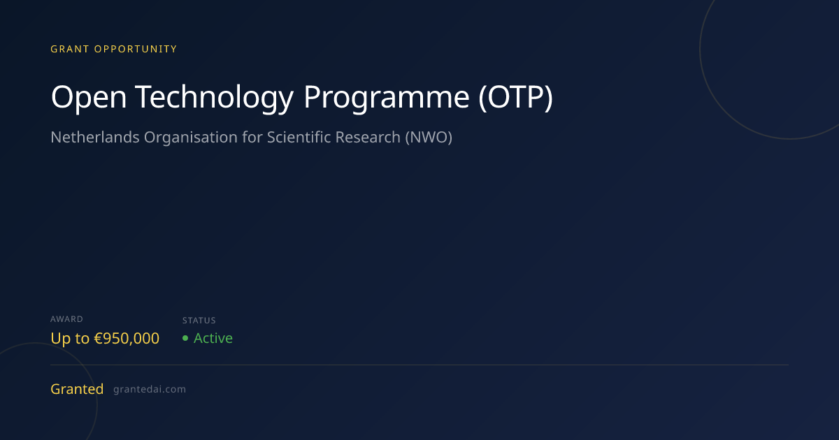 Open Technology Programme (OTP) (2026) | Granted AI