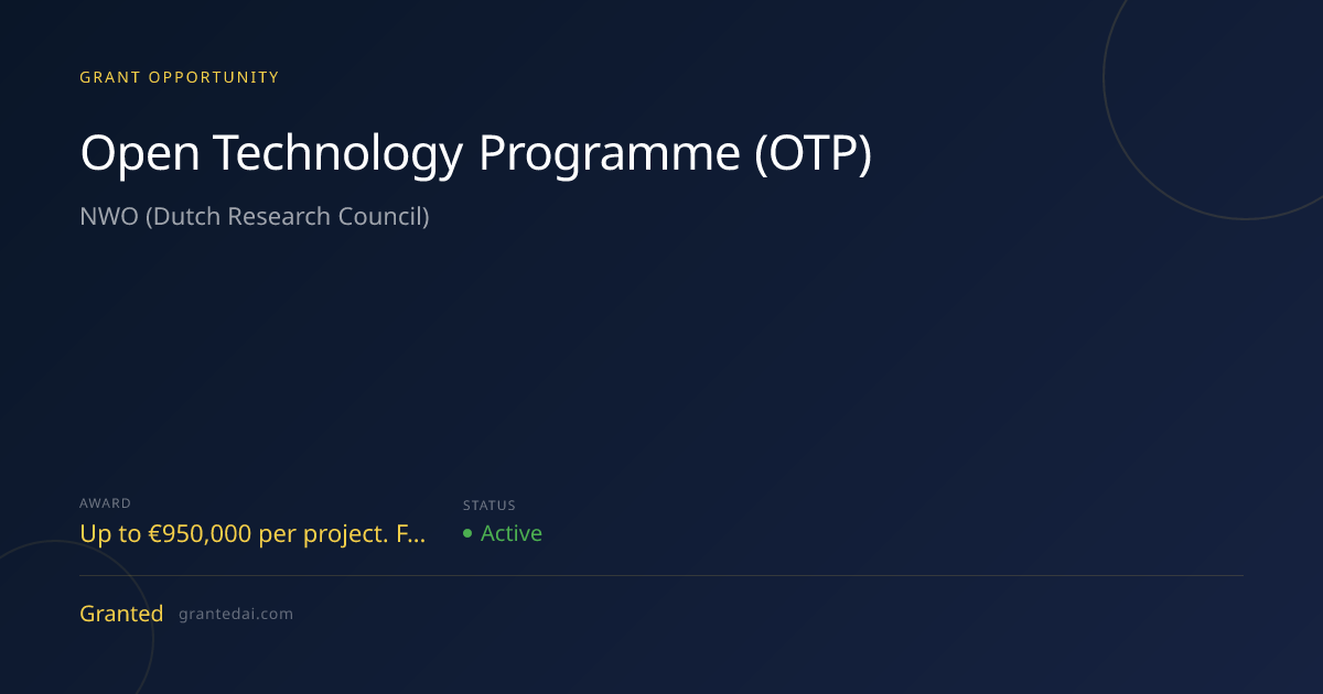 Open Technology Programme (OTP) (2026) | Granted AI