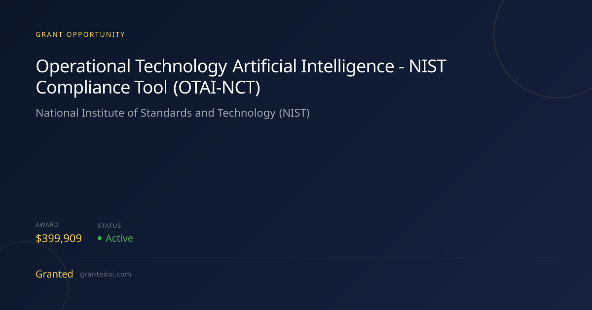 Operational Technology Artificial Intelligence - NIST Compliance Tool ...