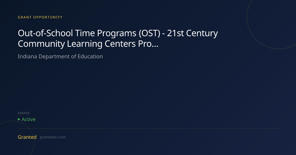 Out-of-School Time Programs (OST) - 21st Century Community Learning ...