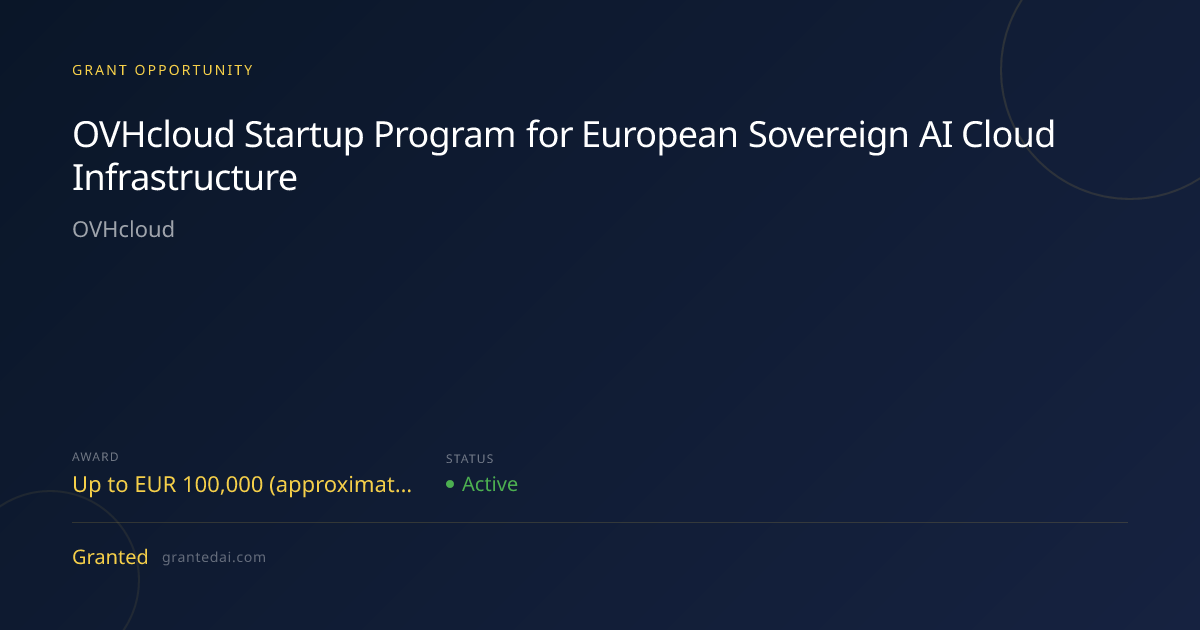 OVHcloud Startup Program for European Sovereign AI Cloud Infrastructure ...