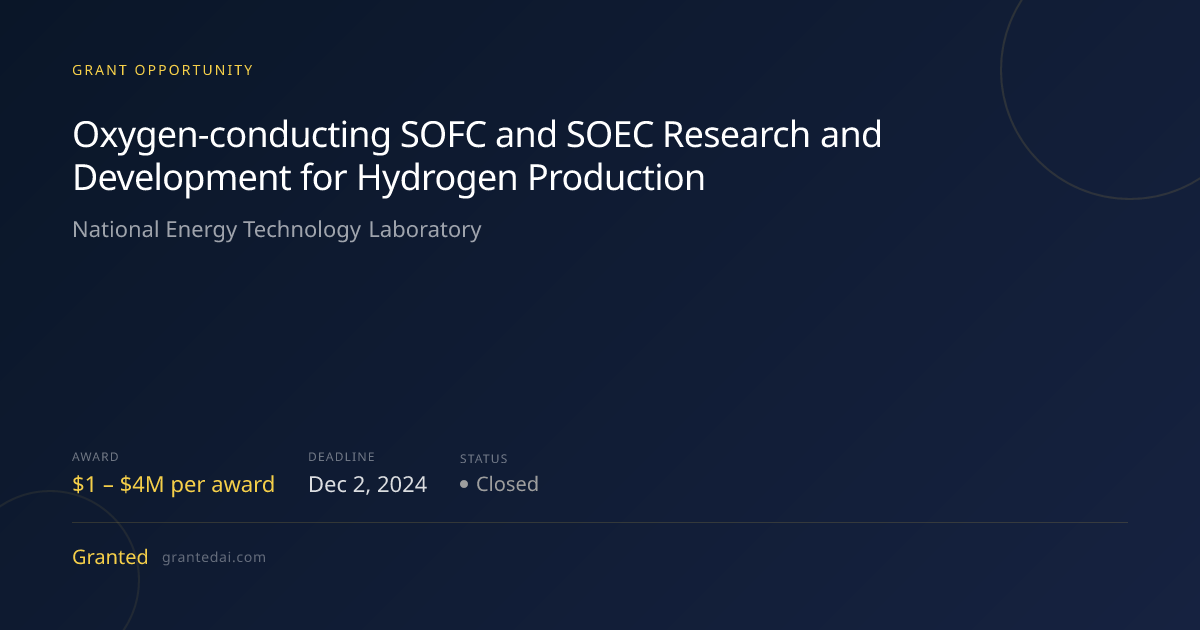 Oxygen-conducting SOFC and SOEC Research and Development for Hydrogen ...