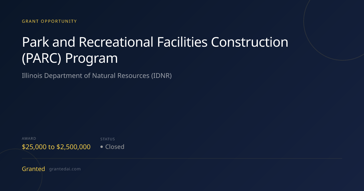 Park and Recreational Facilities Construction (PARC) Program (2026 ...