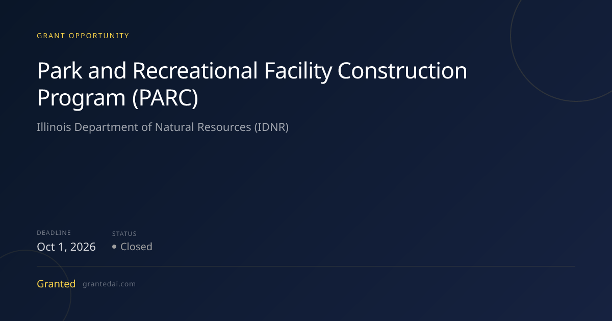 Park and Recreational Facility Construction Program (PARC) (2026 ...