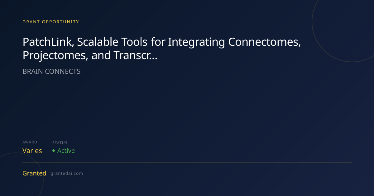 PatchLink, Scalable Tools for Integrating Connectomes, Projectomes, and ...